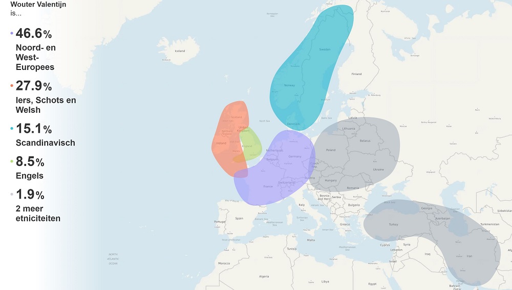 Kaart genetische afkomst